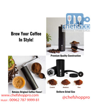مطحنة قهوه يدويه / ستانلس - عامودية Manual coffee grinder: Ceramic coffee bean grinder
