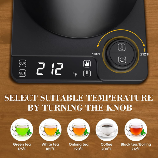 ابريق تسخين ماء كهربائي مع امكاني التحكم بالحرارة 0.8L Stainless Steel electric kettle With insulation coffee pot constant temperature control