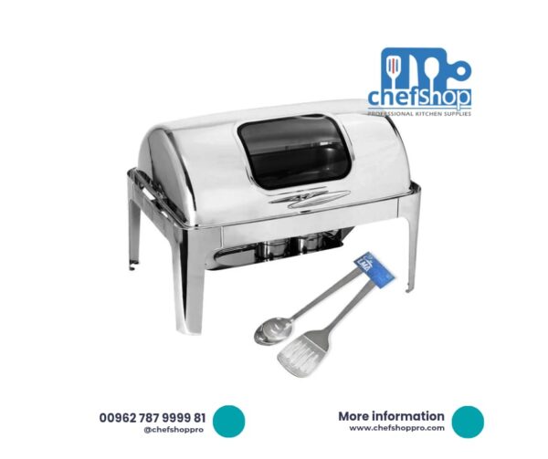 بوفيه تقديم طعام ستانلس ستيل رول توب/ شيفنغدش  Stainless Steel Rectangle Chafing Dish
