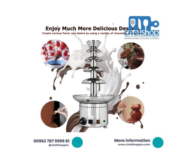 نافورة شوكولا سائلة مع هيتر 5 طبقات  Chocolate Fountain, 5-Tier Chocolate Fondue Fountain Machine