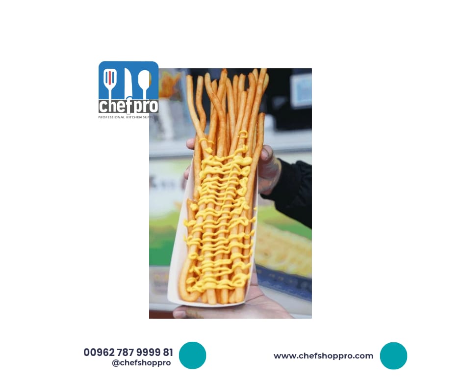 مكبس بطاطا يدوي اصابع Long French Fries Maker - Manual 30cm Evenly Pressing Fries Extruder - Stainless Steel Potato Squeezer for Restaurants